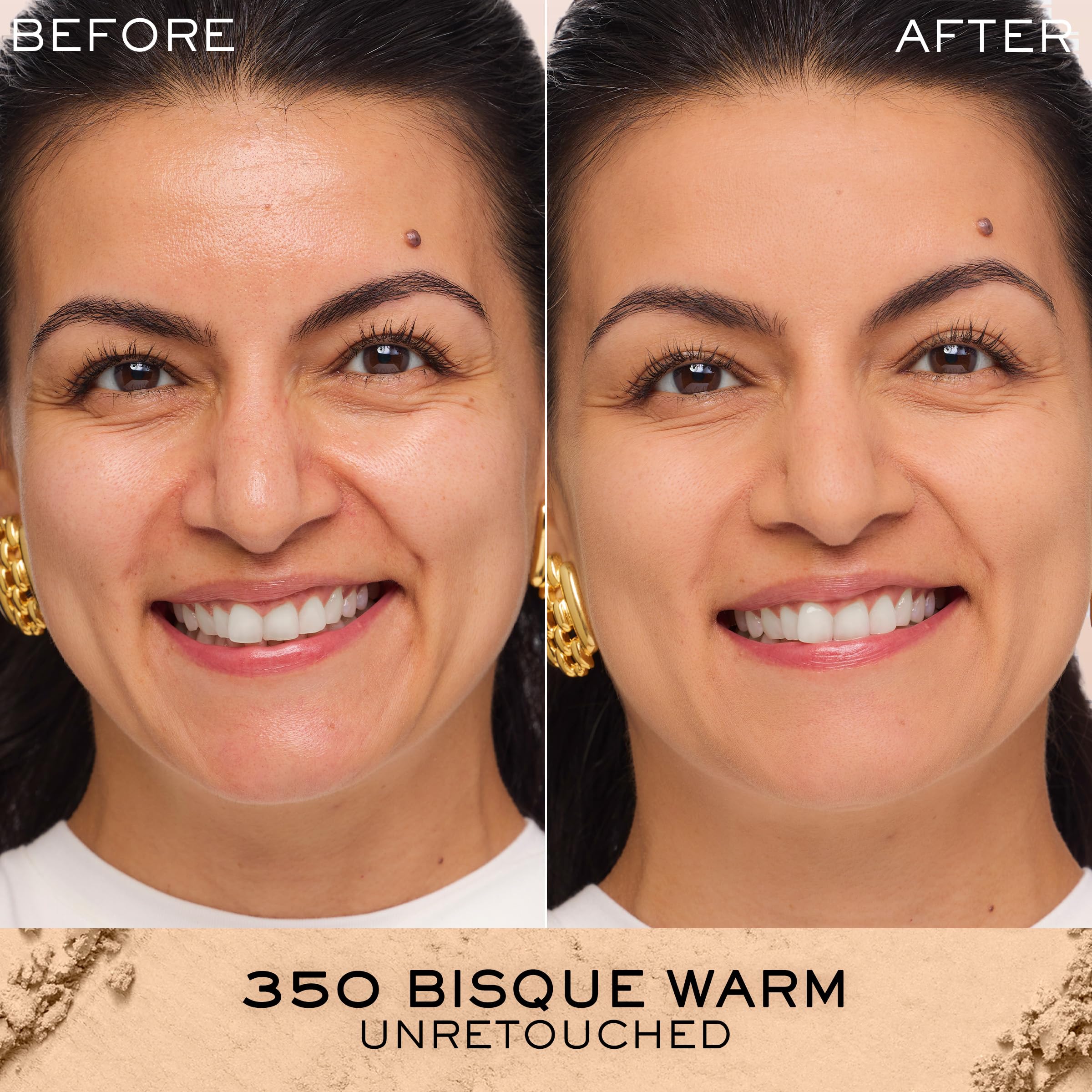 Lancôme Dual Finish powder applied wet creates liquid-like coverage and seamless finish
