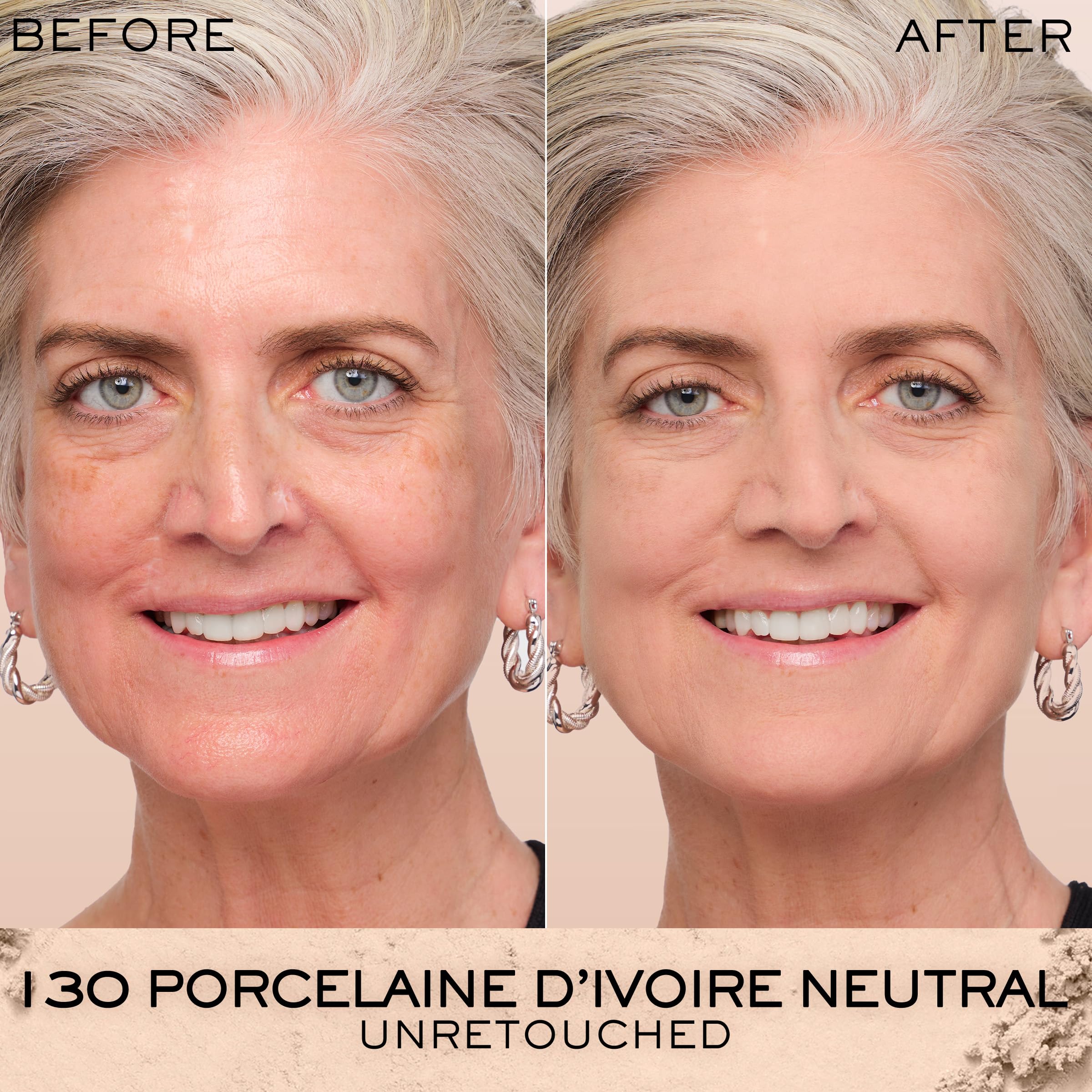 Lancôme Dual Finish Powder Wet Application demonstrates a liquid-like finish option.