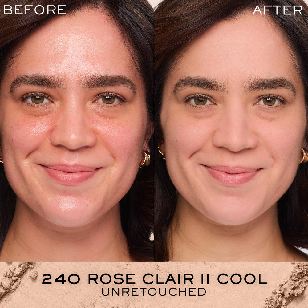 Lancôme Dual Finish powder wet application demonstrates a liquid-like finish with buildable coverage.