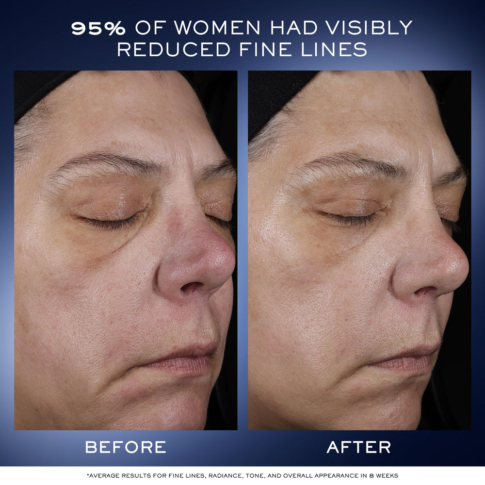 Lancôme Génifique Hyaluronic Acid swatch shows skin plumpness and hydration