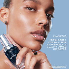 Close-up of Génifique serum texture for silky, luminous skin prep.