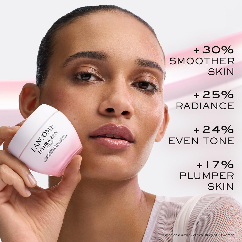 Lancôme Hydra Zen daily routine image illustrates morning and night use