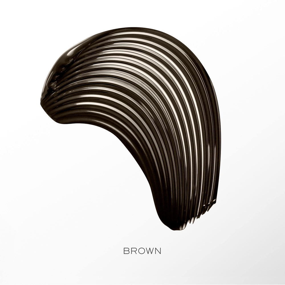 Lancôme Hypnôse brown brush closeup revealing root-to-tip volumizing bristles for fuller lashes.