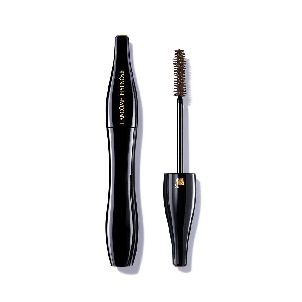 Lancôme Hypnôse brown mascara packaging closeup highlighting premium design and shade.