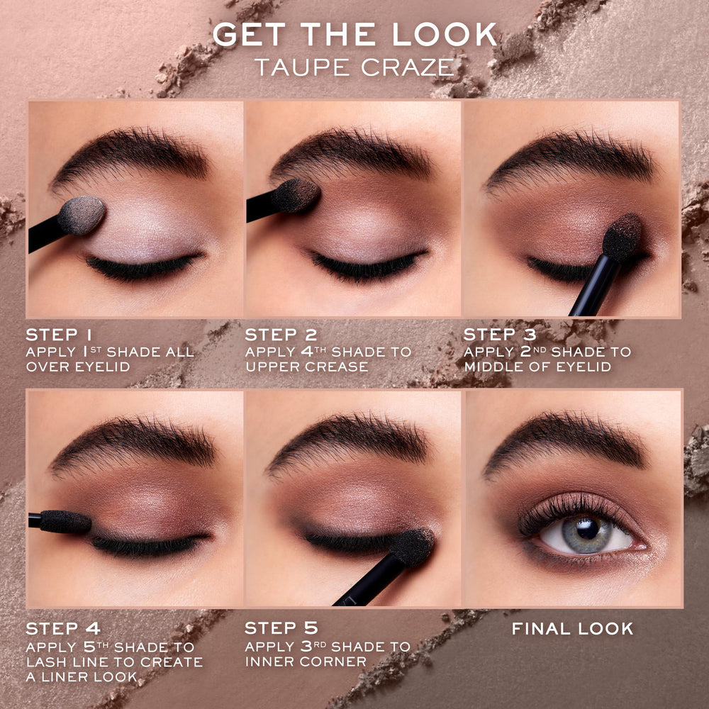 Lancôme Hypnôse Fraîcheur Rose shade pans arranged from matte to metallic.