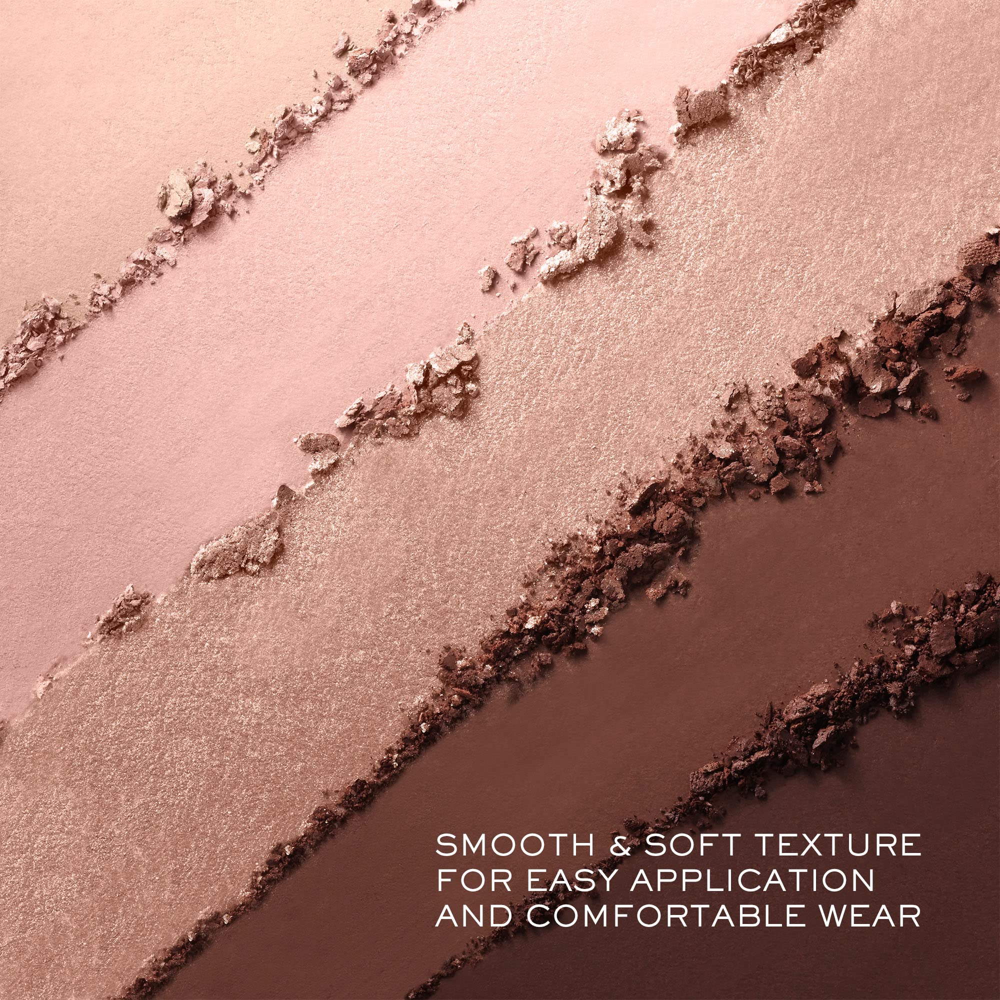 Lancôme Hypnôse palette swatches show five versatile shades for day-to-night versatility.