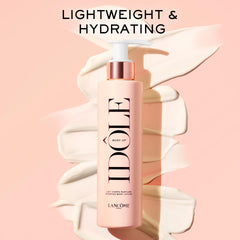 Lancôme Idôle Body Up bottle pour shot suggests quick absorption.