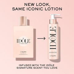 Lancôme Idôle Body Up packaging on shelf reflects a clean, modern design.