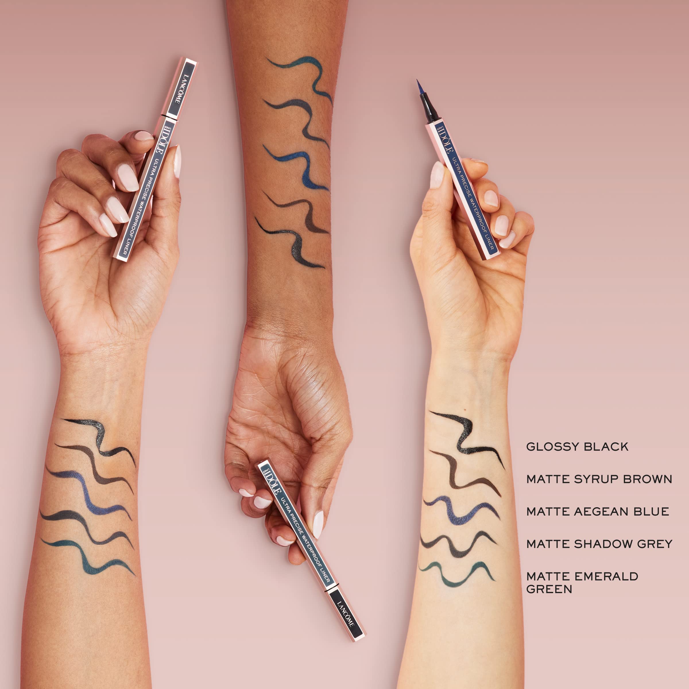 Lancome Idole Liner glossy-black finish on lid for bold definition.