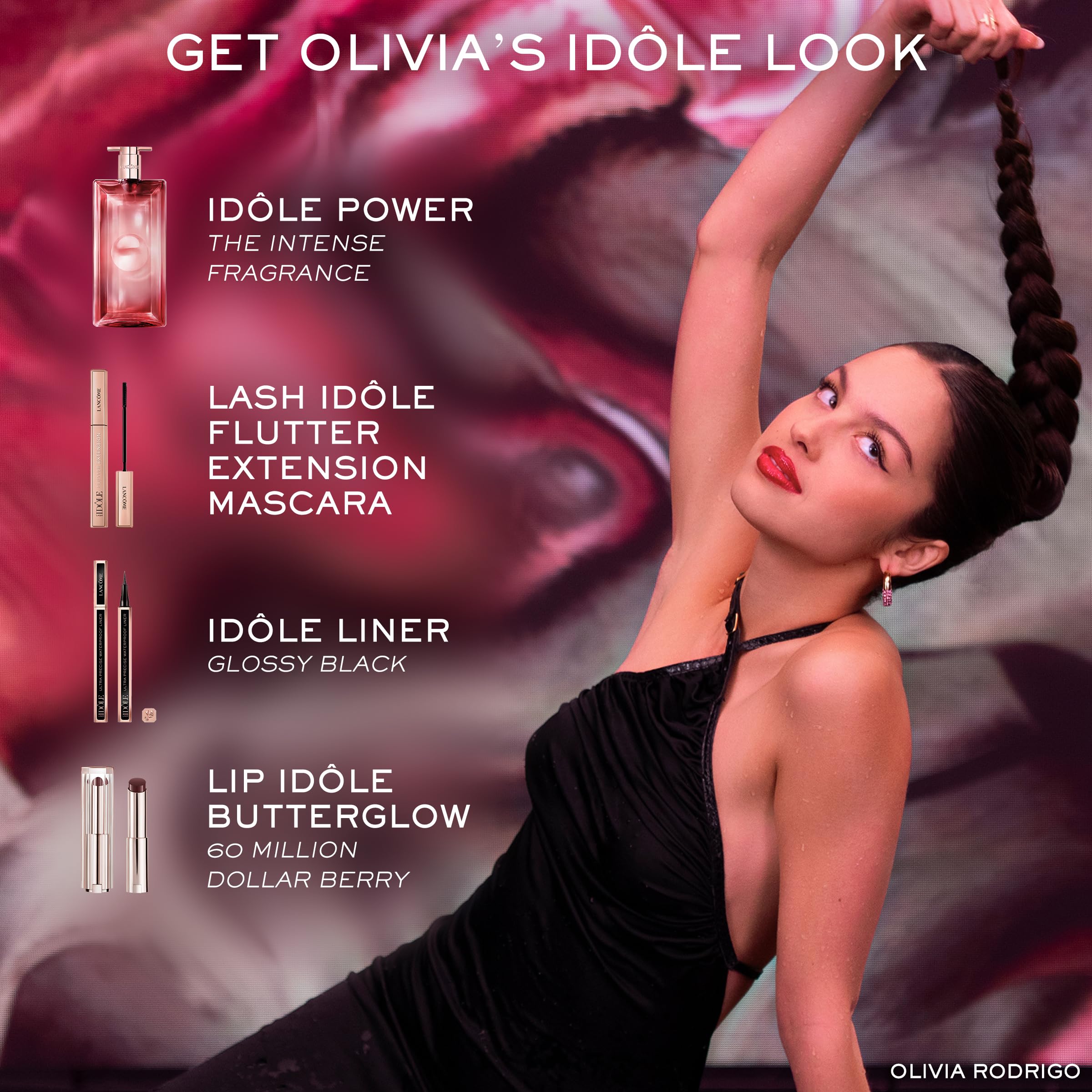 Lancôme Idôle Power packaging side view communicates luxury and sophistication.
