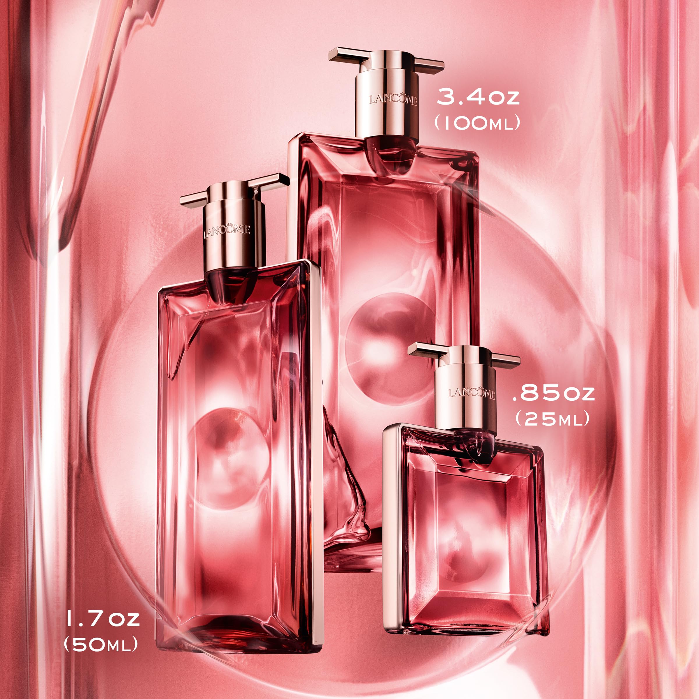 Lancôme Idôle Power heart note features rose imagery for elegant floral character