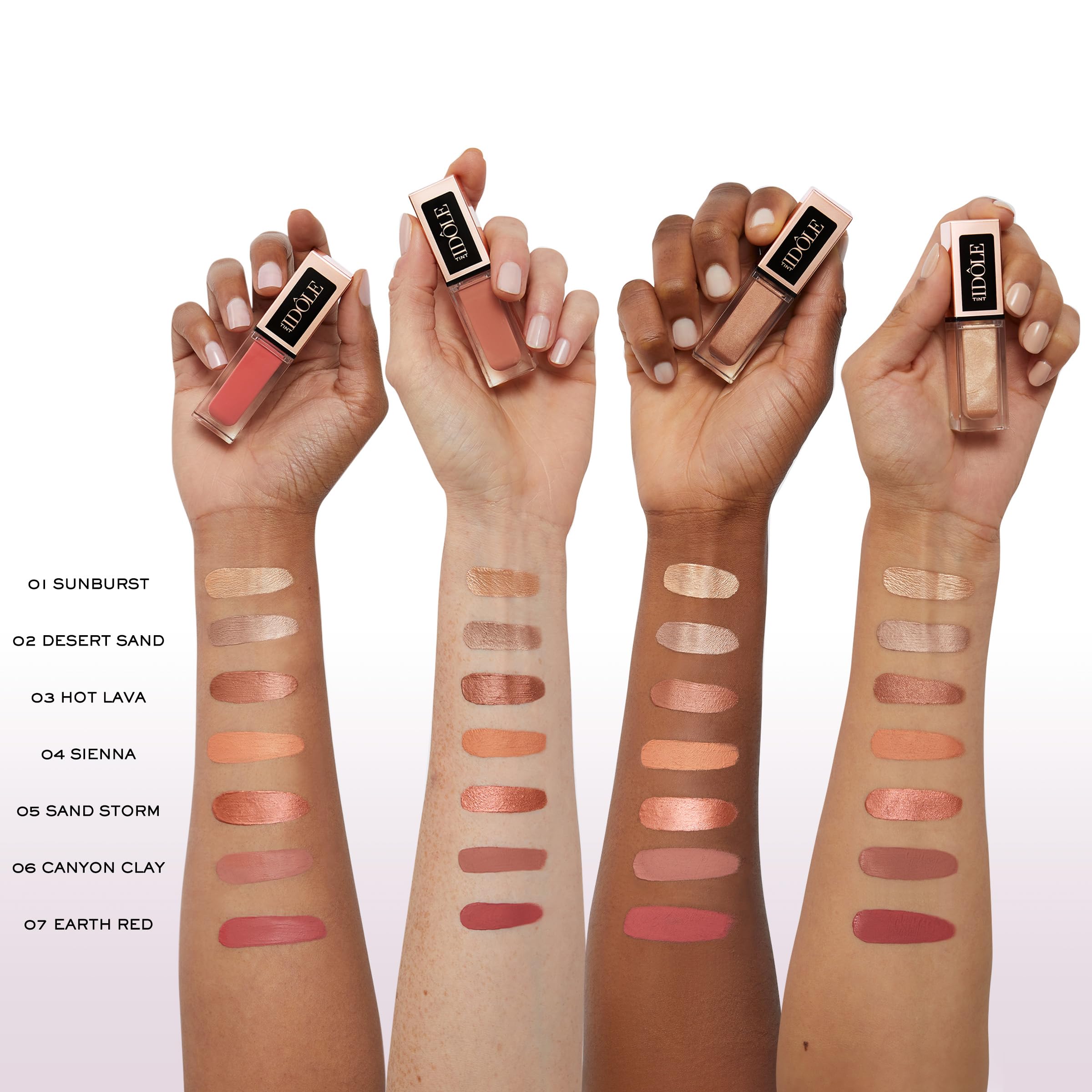 Lancôme Idôle Tint shimmer shade on eyelid providing luminous highlight and dimensional depth