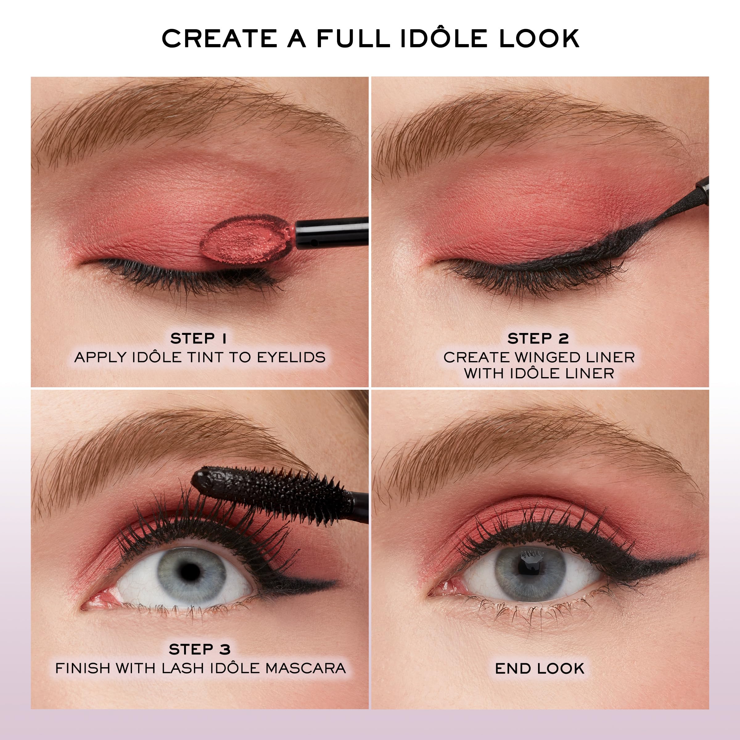 Lancôme Idôle Tint wear display highlights up to 16 hours of smudge-proof color.