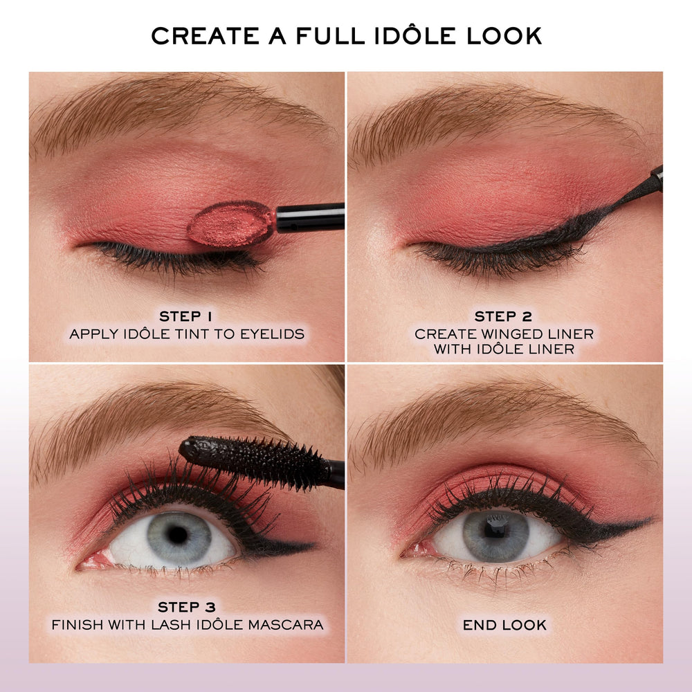 Lancôme Idôle Tint wear display highlights up to 16 hours of smudge-proof color.