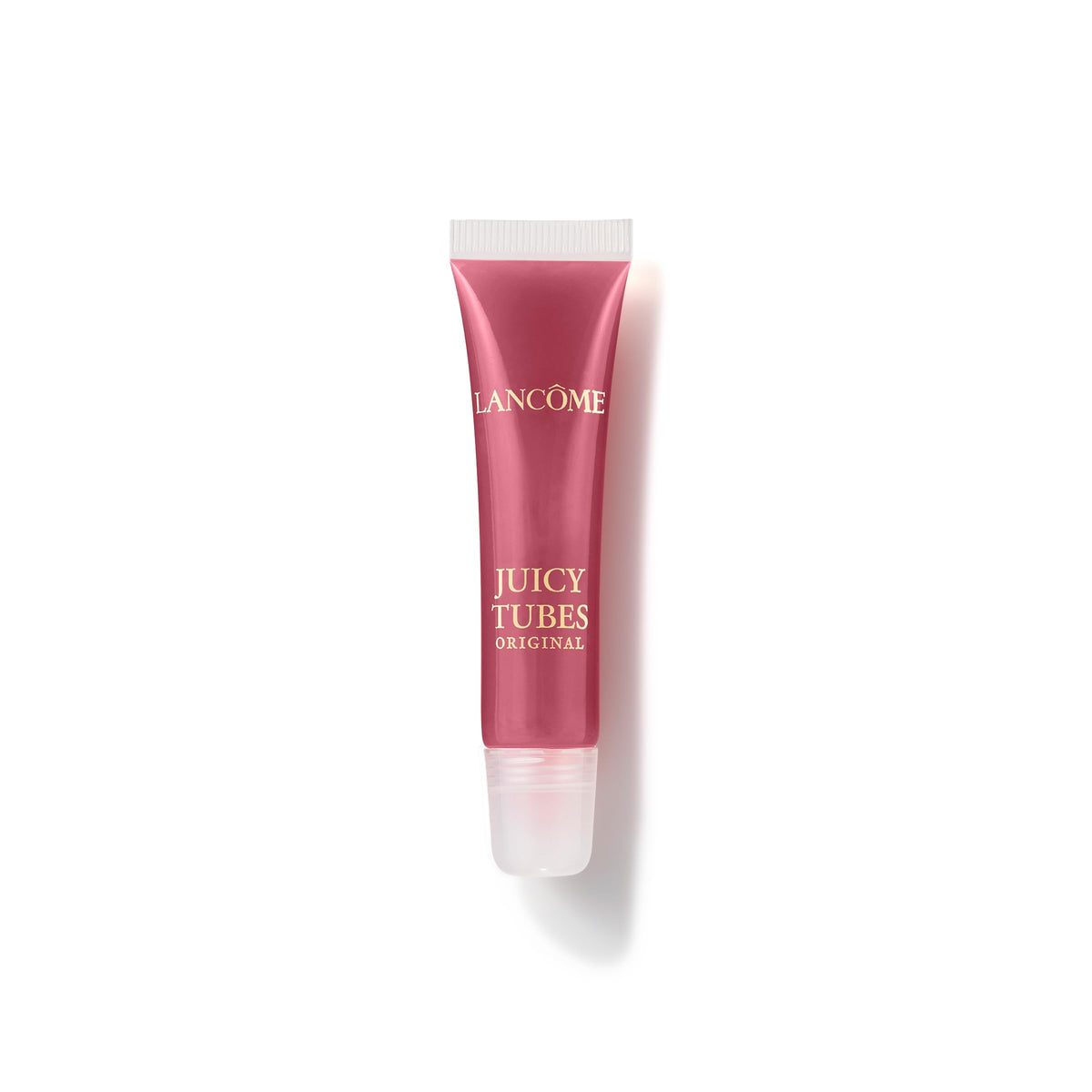 Lancôme Juicy Tubes lip gloss close-up on the tube, showing ultra-shine and comfortable texture.