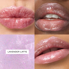 Lancome Juicy Tubes Lavender Latte swatch showing shimmering color payoff.