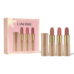 Lancôme L’Absolu Rouge Intimatte mini trio gift set, ideal for gifting and travel touch-ups.