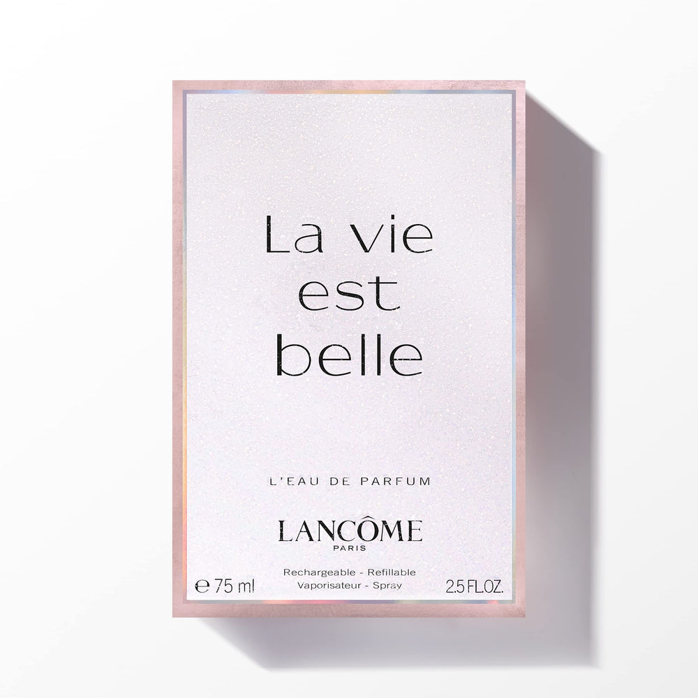 Lance7ome La Vie Est Belle jasmine-orange blossom hint highlights airy florals.