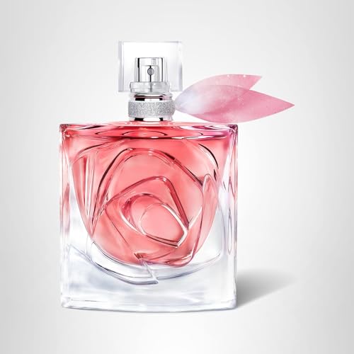 Lancôme La Vie Est Belle Rose Extraordinaire vanity-scene evokes a premium fragrance ritual