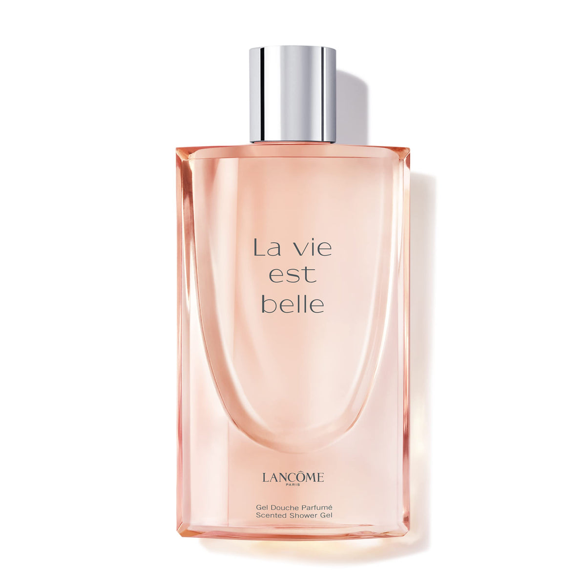 Lancôme La Vie Est Belle shower gel bottle showcasing luxurious fragrance.