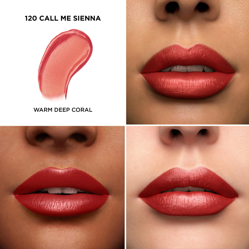 Lancôme L'Absolu Rouge lip swatch on skin reveals luminous cream finish.