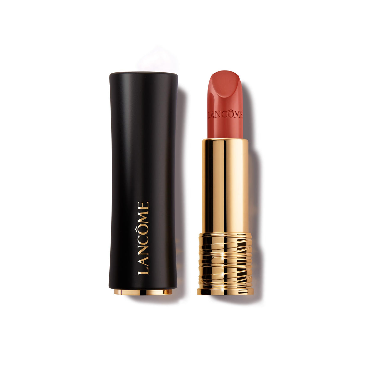 Lancôme L Abslou Rouge 274 French Tea tube swatch with lasting comfort