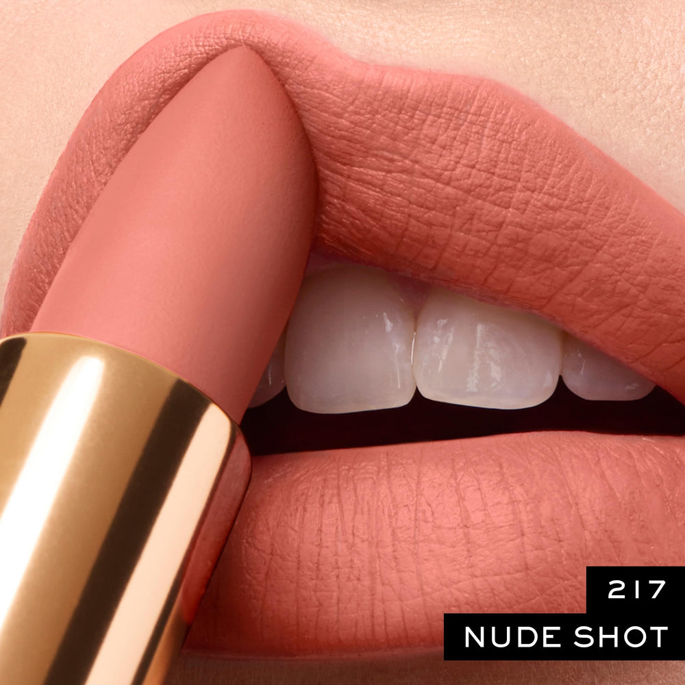 Lancôme LAbsolu Rouge Drama Matte moisture focus suggests ceramides and rose extracts for comfort.