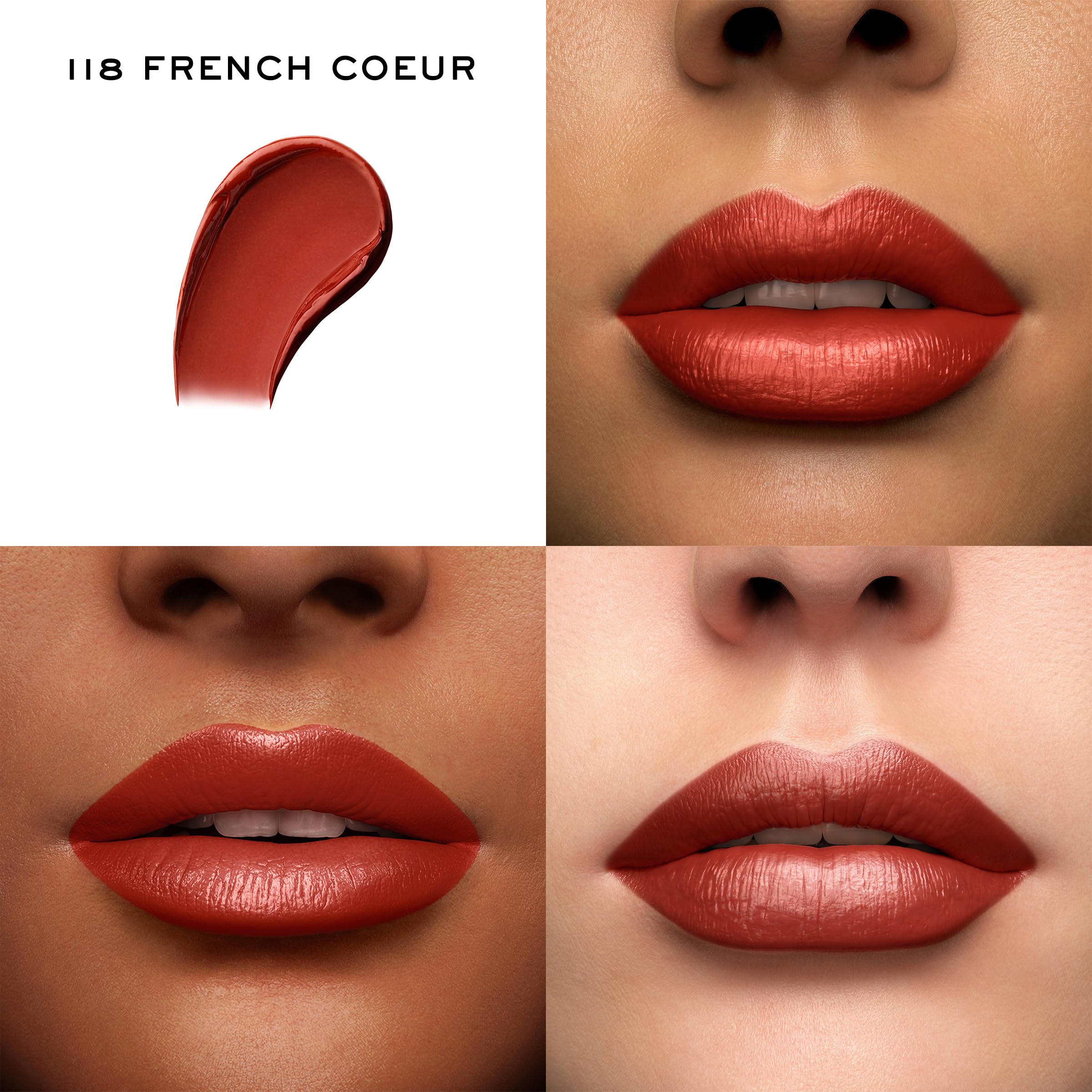 Lancôme L'Absolu Rouge creamy application closeup shows easy, comfortable wear.