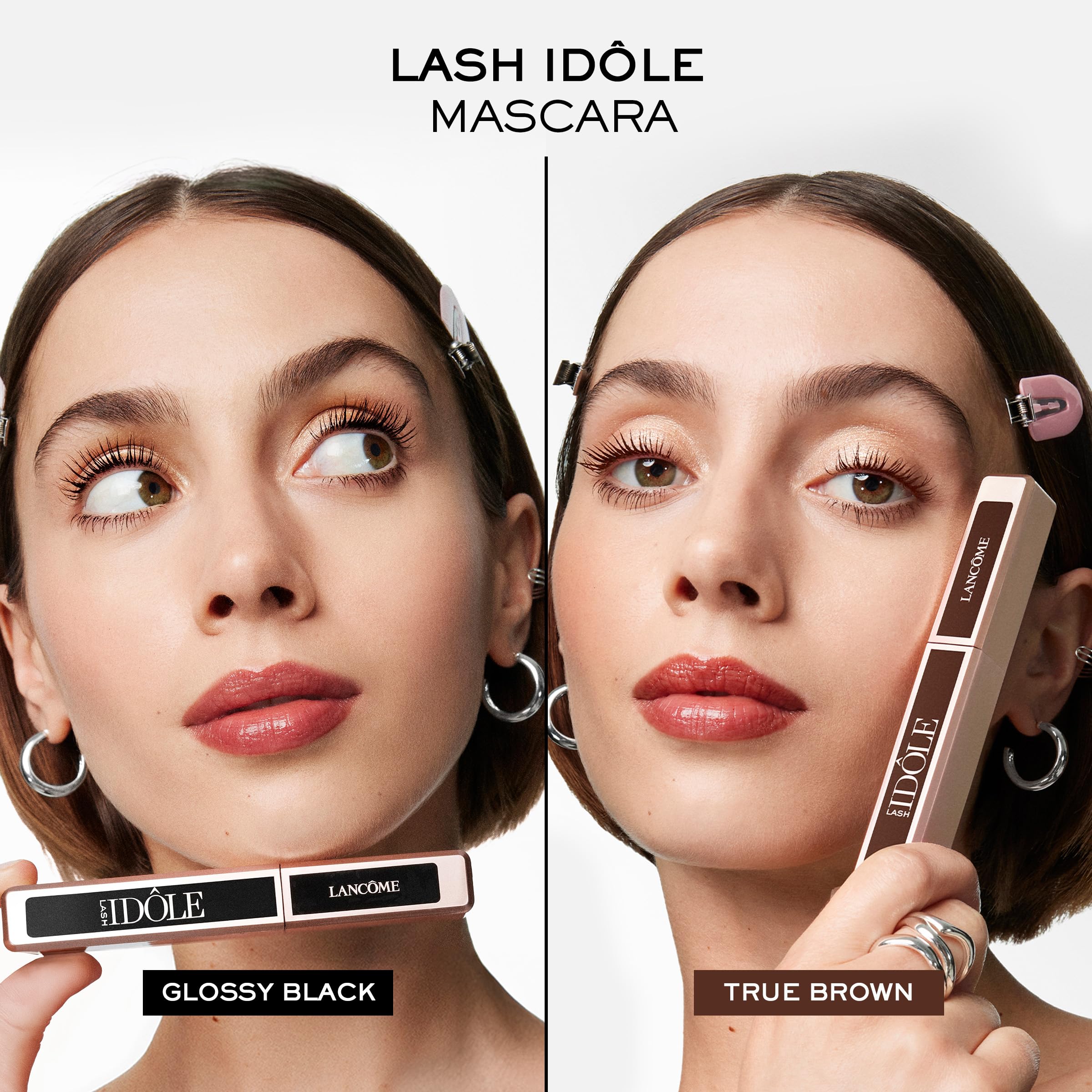 Lancôme Lash Idôle brown mascara removal demo with Bi-Facil.