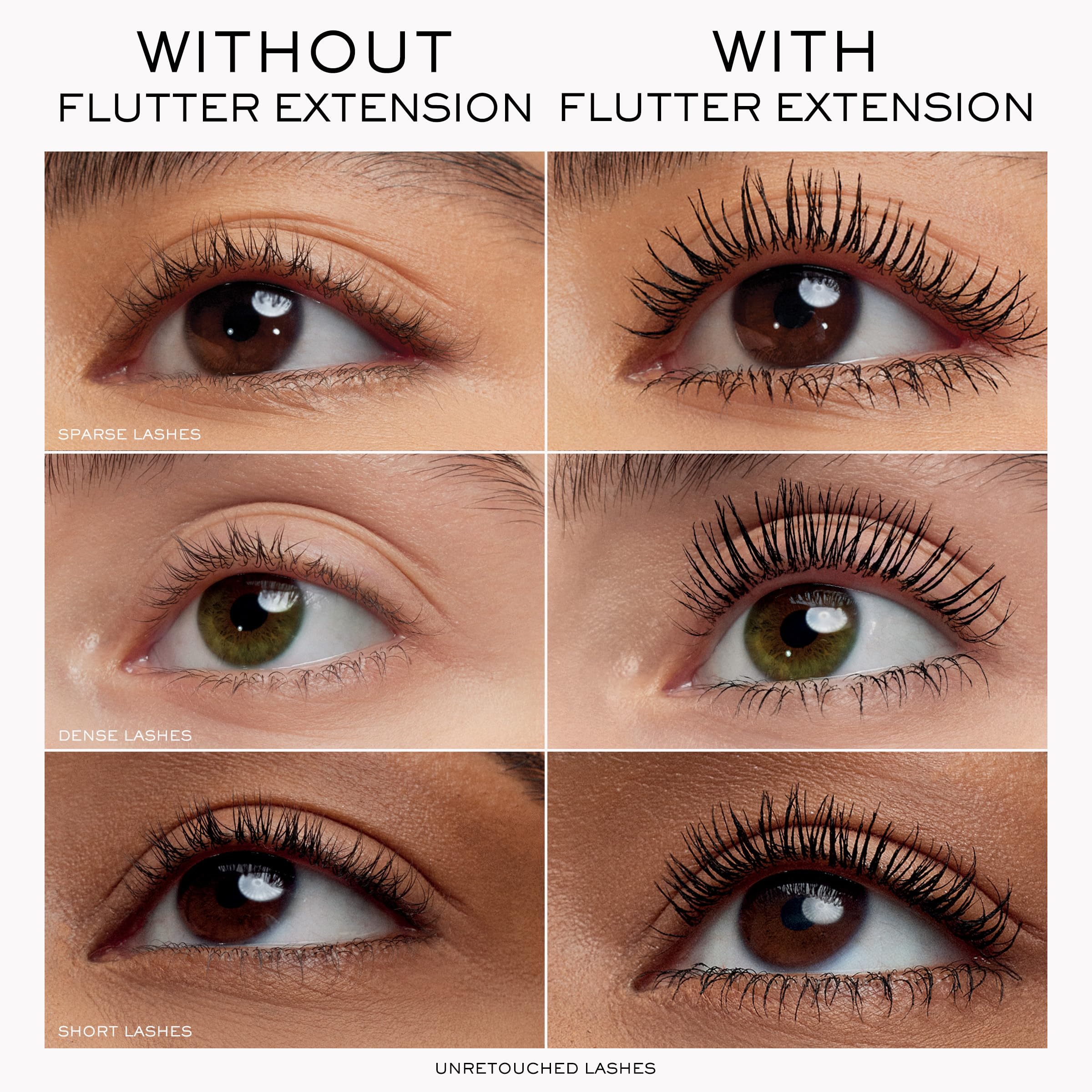 Lancôme Lash Idôle nano-bristle wand close-up enables precise root-to-tip application.