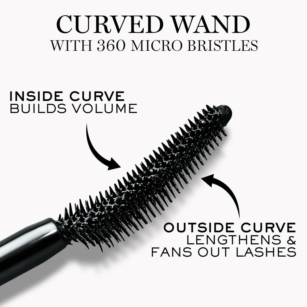 Lancôme Lash Idôle wand curved view highlights curling and separation across lashes