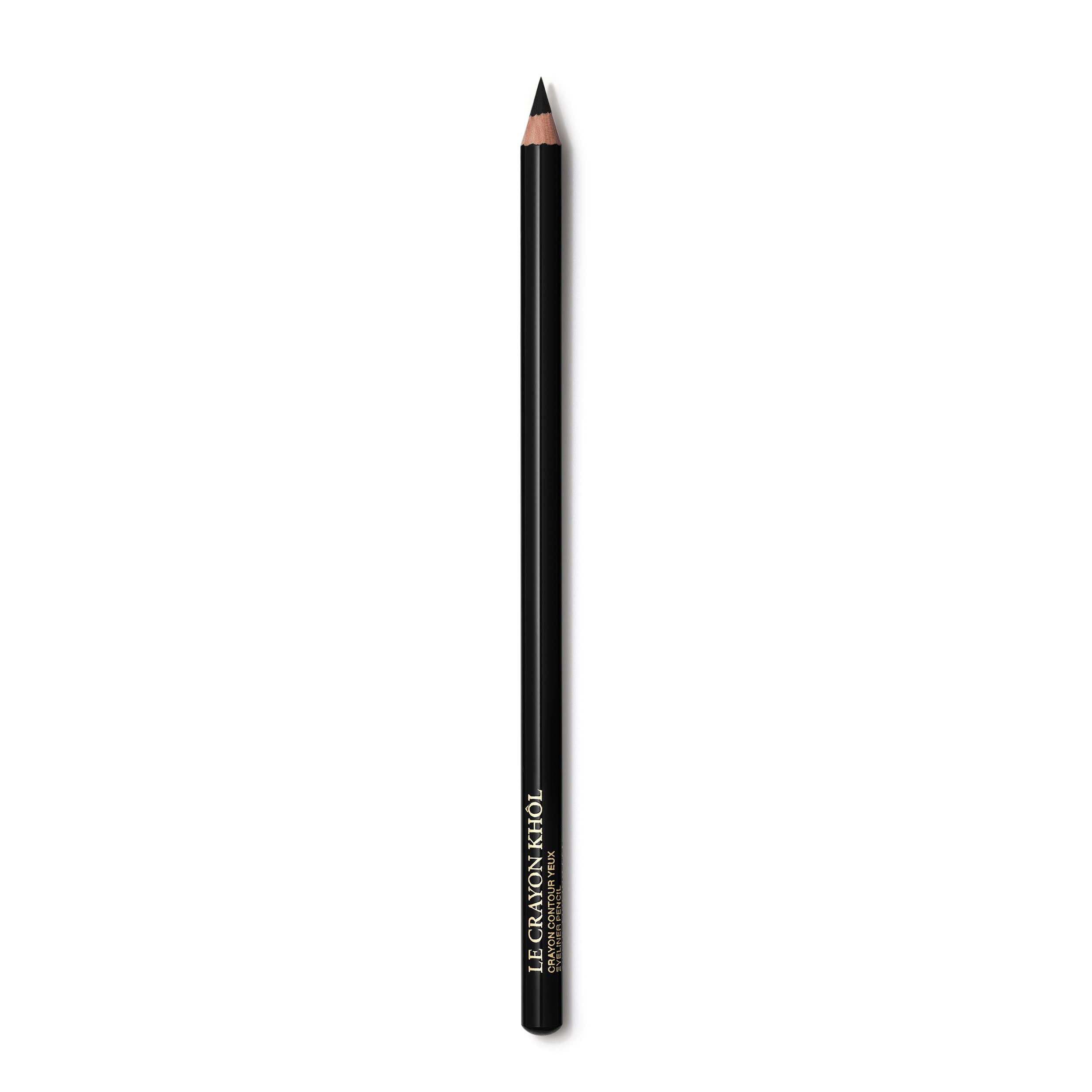 Lancôme Le Crayon Khôl Ebony pencil close-up shows creamy texture for smooth definition.