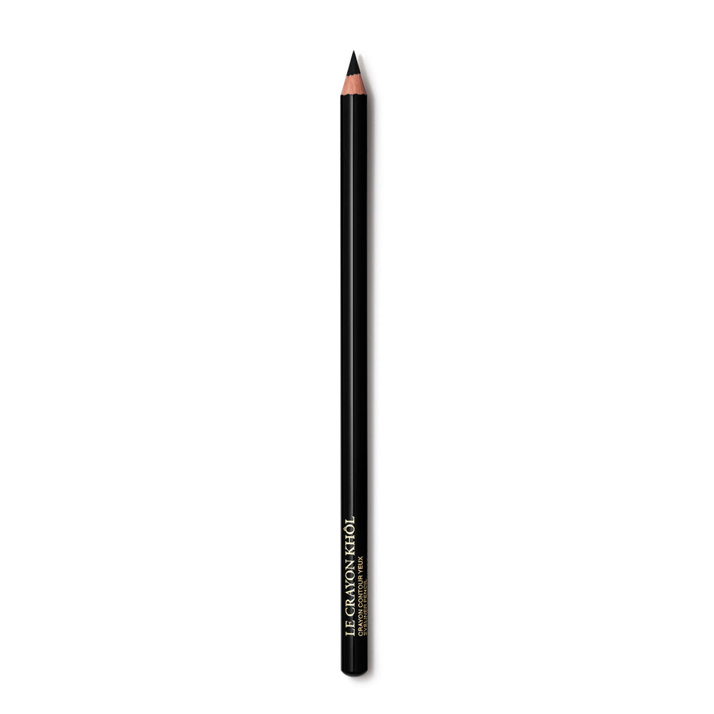 Lancôme Le Crayon Khôl Ebony pencil close-up shows creamy texture for smooth definition.
