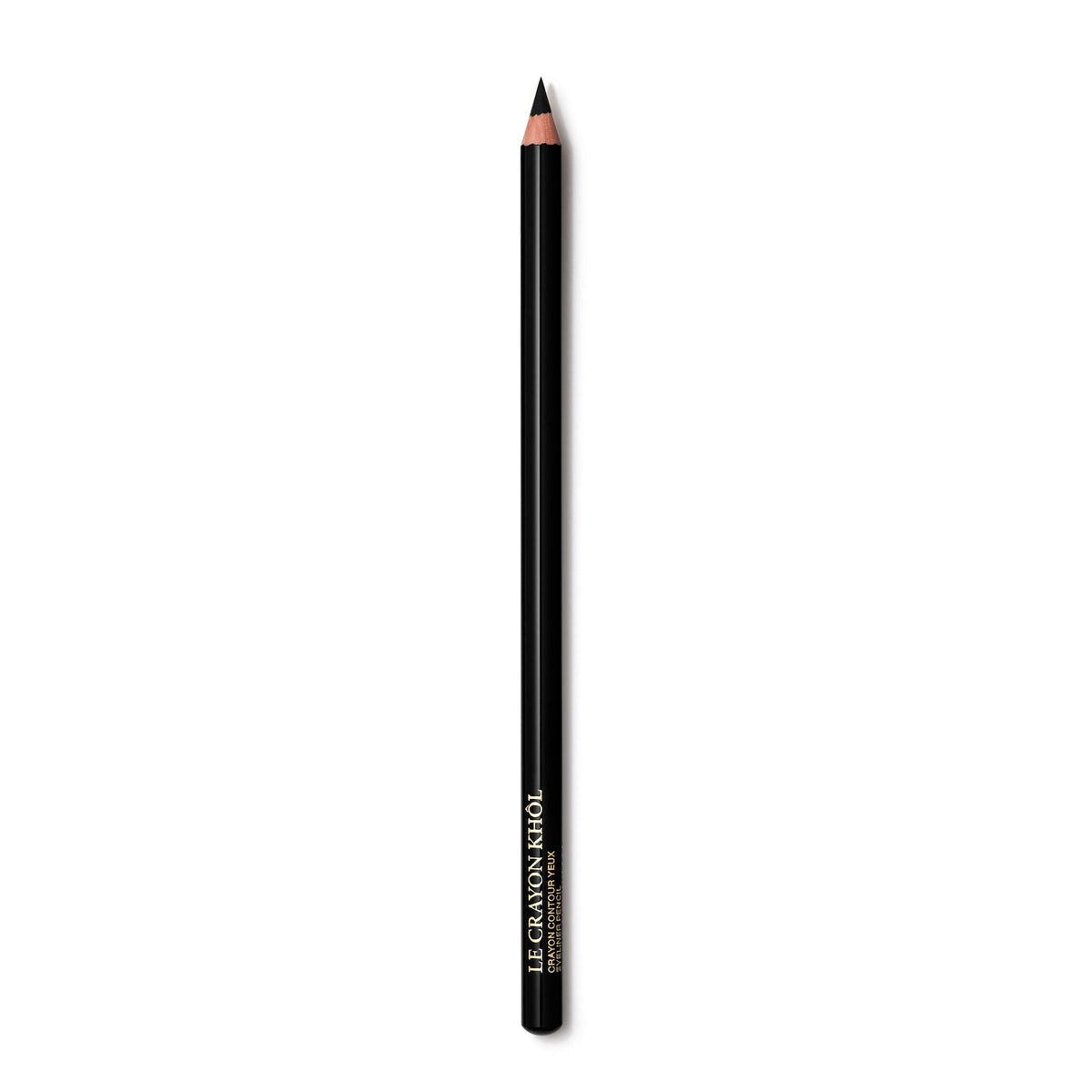 Lancôme Le Crayon Khôl Ebony pencil close-up shows creamy texture for smooth definition.