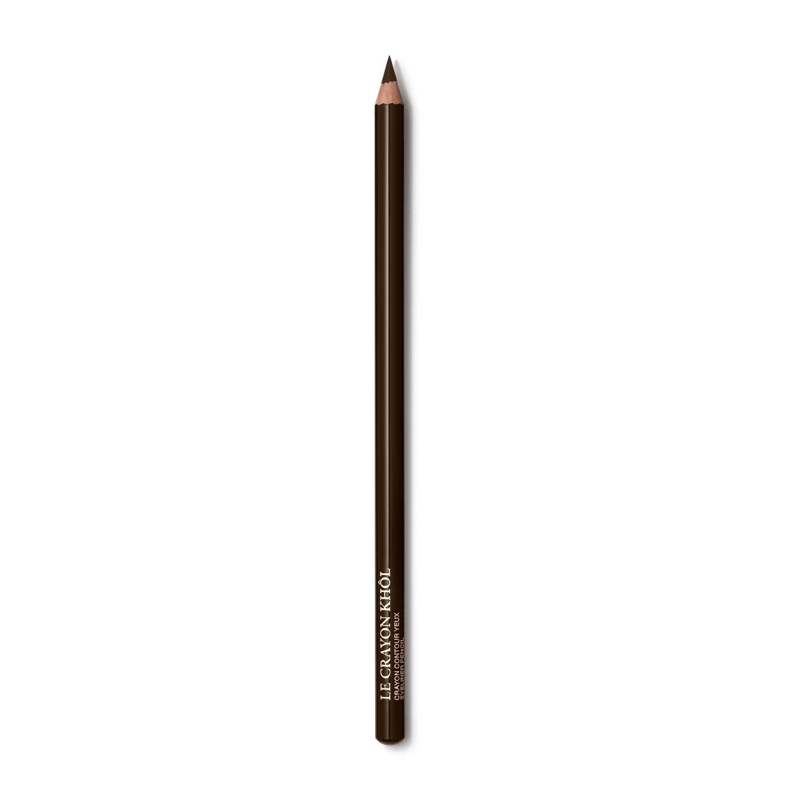 Lancôme Le Crayon Khôl Eyeliner Pencil Black Coffee swatch shows creamy texture for easy lining.