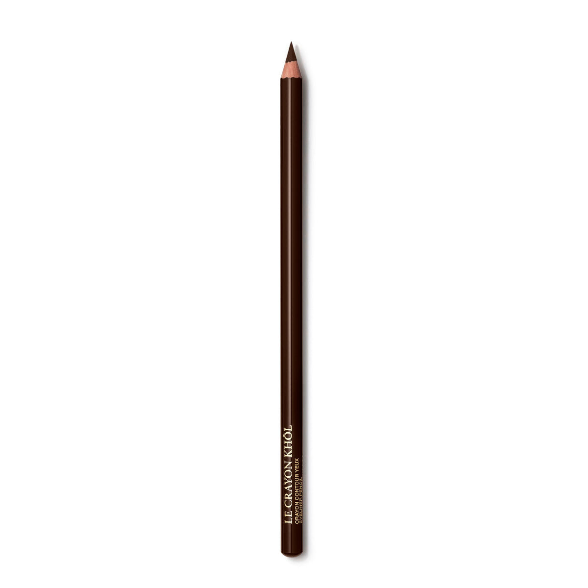 Lancôme Le Crayon Khôl Eyeliner Pencil Black Coffee swatch shows creamy texture for easy lining.