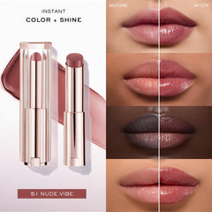 Lancôme Lip Idôle Butterglow lip application demonstrates smooth glide on lips