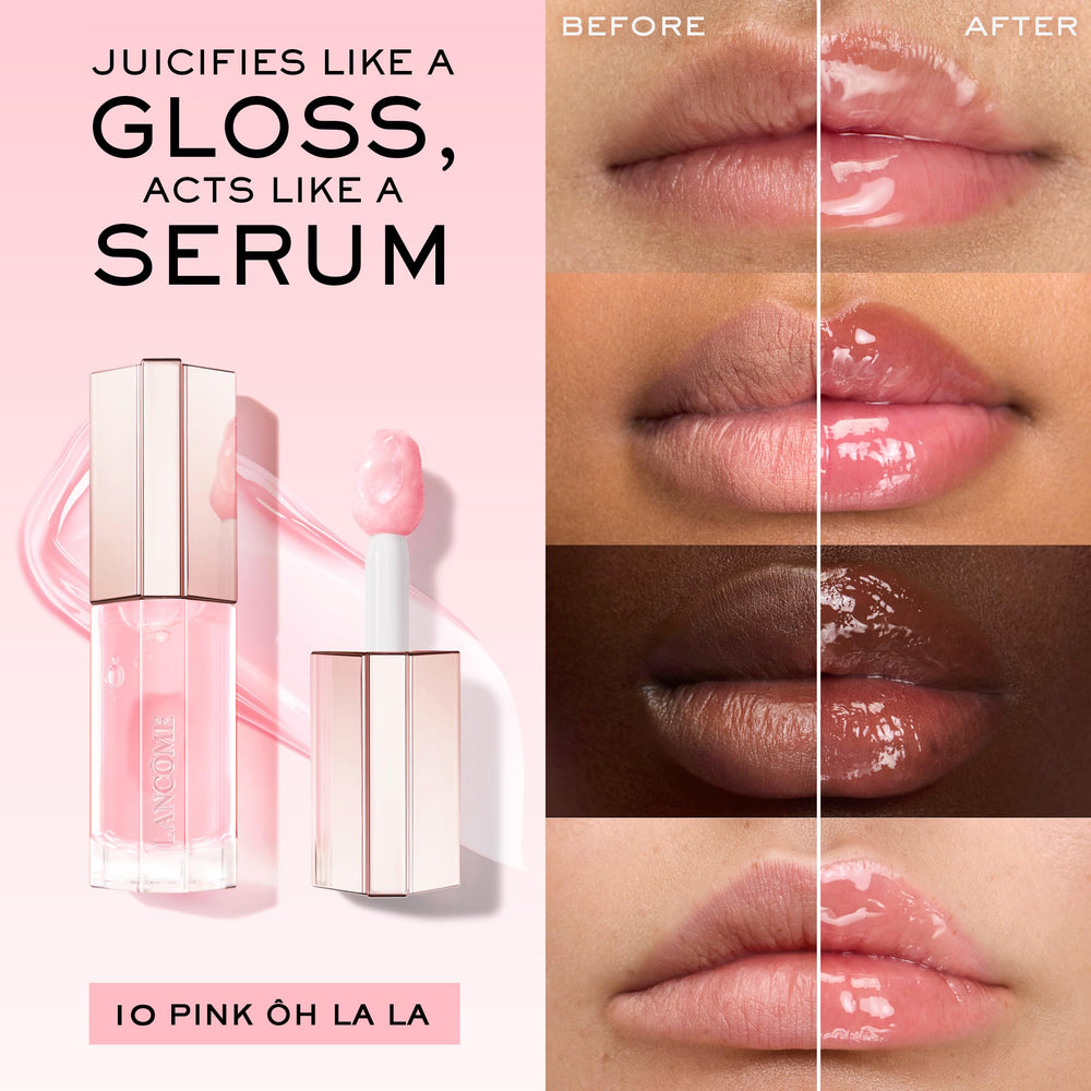 Lancôme Lip Idôle JuicyTreat applicator closeup highlights contouring precision.
