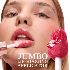 Lancôme Lip Idôle JuicyTreat swatches on lips displaying hydration and gloss.
