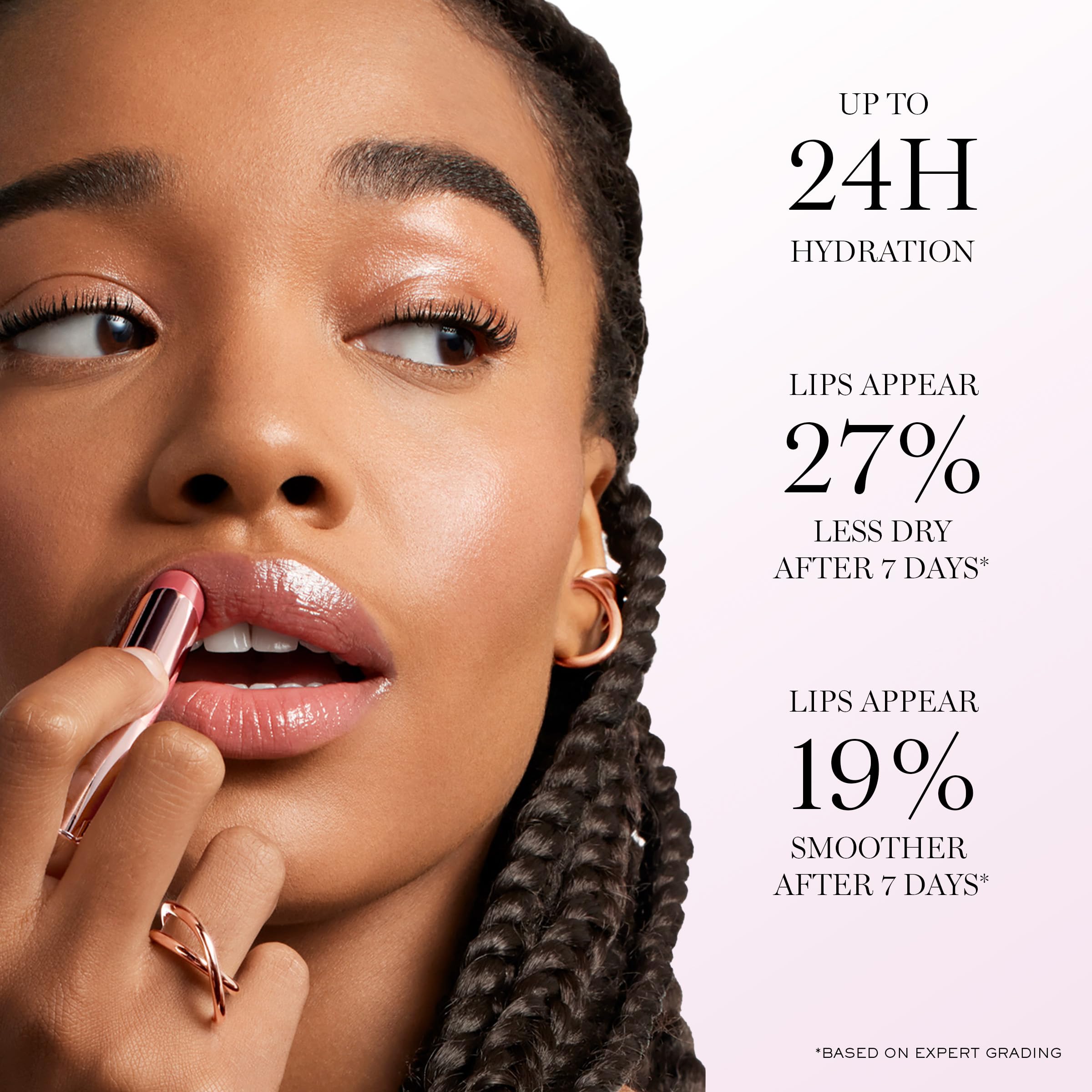 Lancôme Lip Idôle Squalane-12 Butterglow balm swatch demonstrates buildable color.