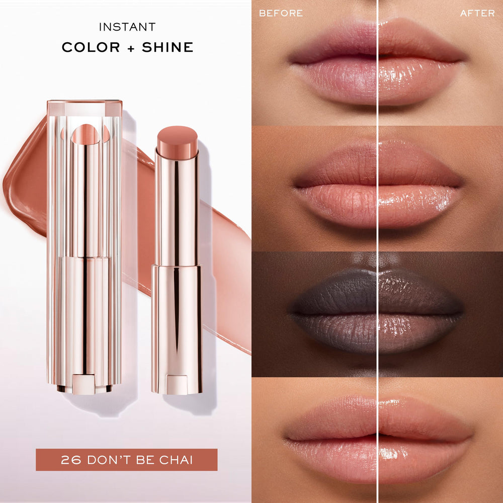 Lancôme Lip Idôle Squalane-12 Butterglow buildable color swatches for versatile looks
