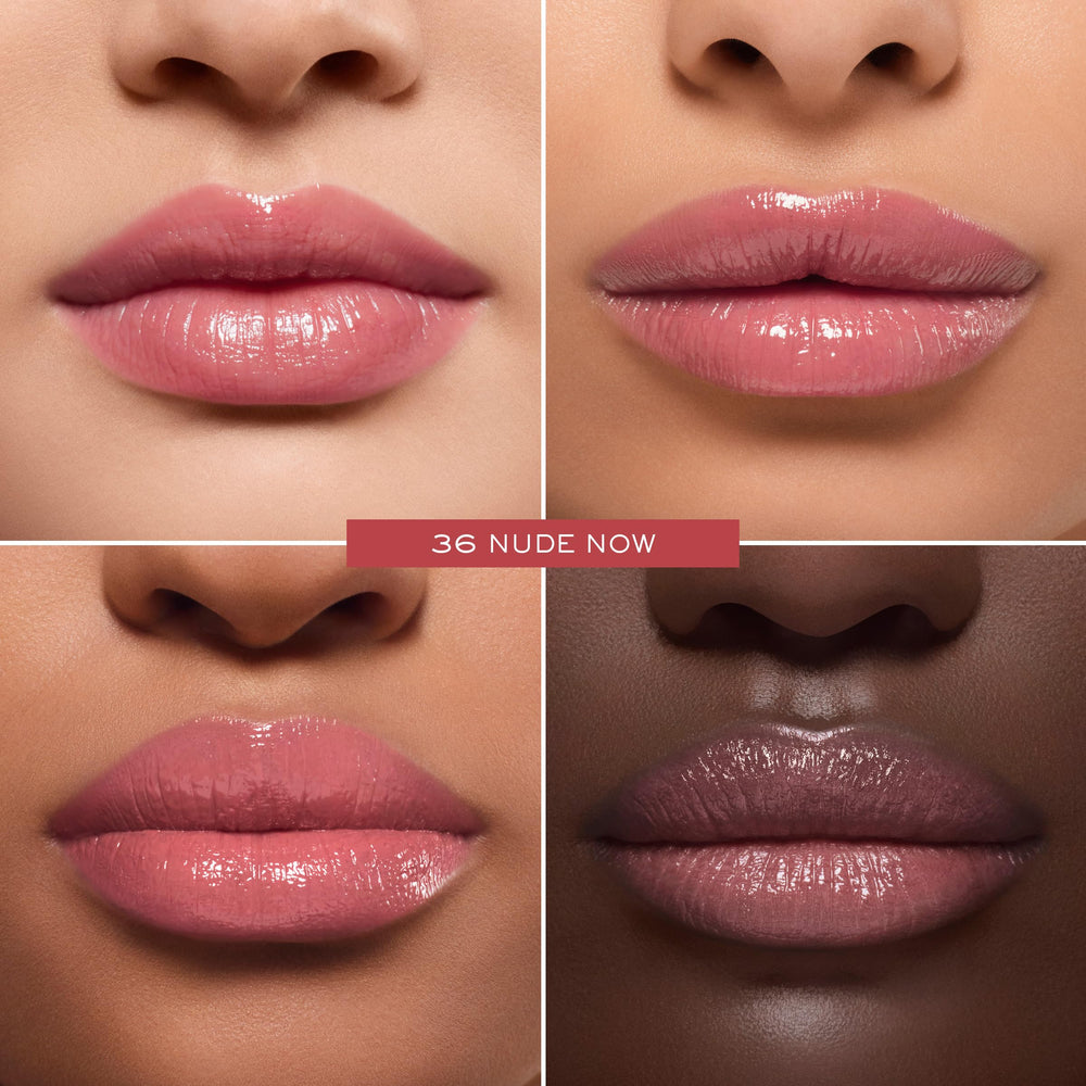 Lancôme Lip Idôle Squalane-12 Butterglow swatch showing sheer to buildable color.