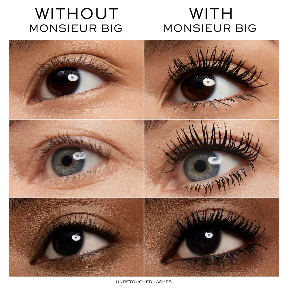 Lancôme Monsieur Big Mascara application shot shows easy, precise coating on lashes