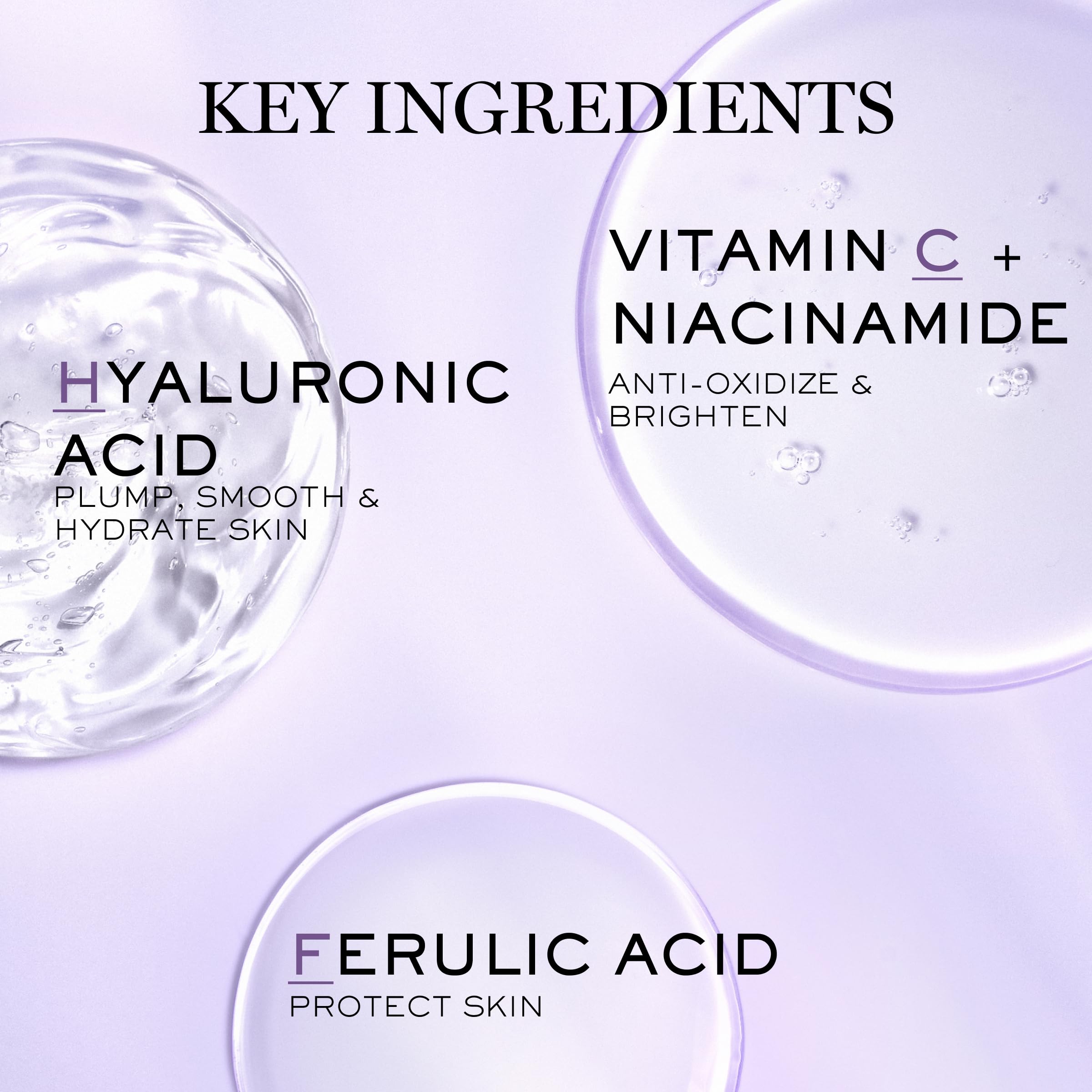 Lancorne Rennergie H.C.F. Niacinamide and Ferulic acid highlighted in ingredients