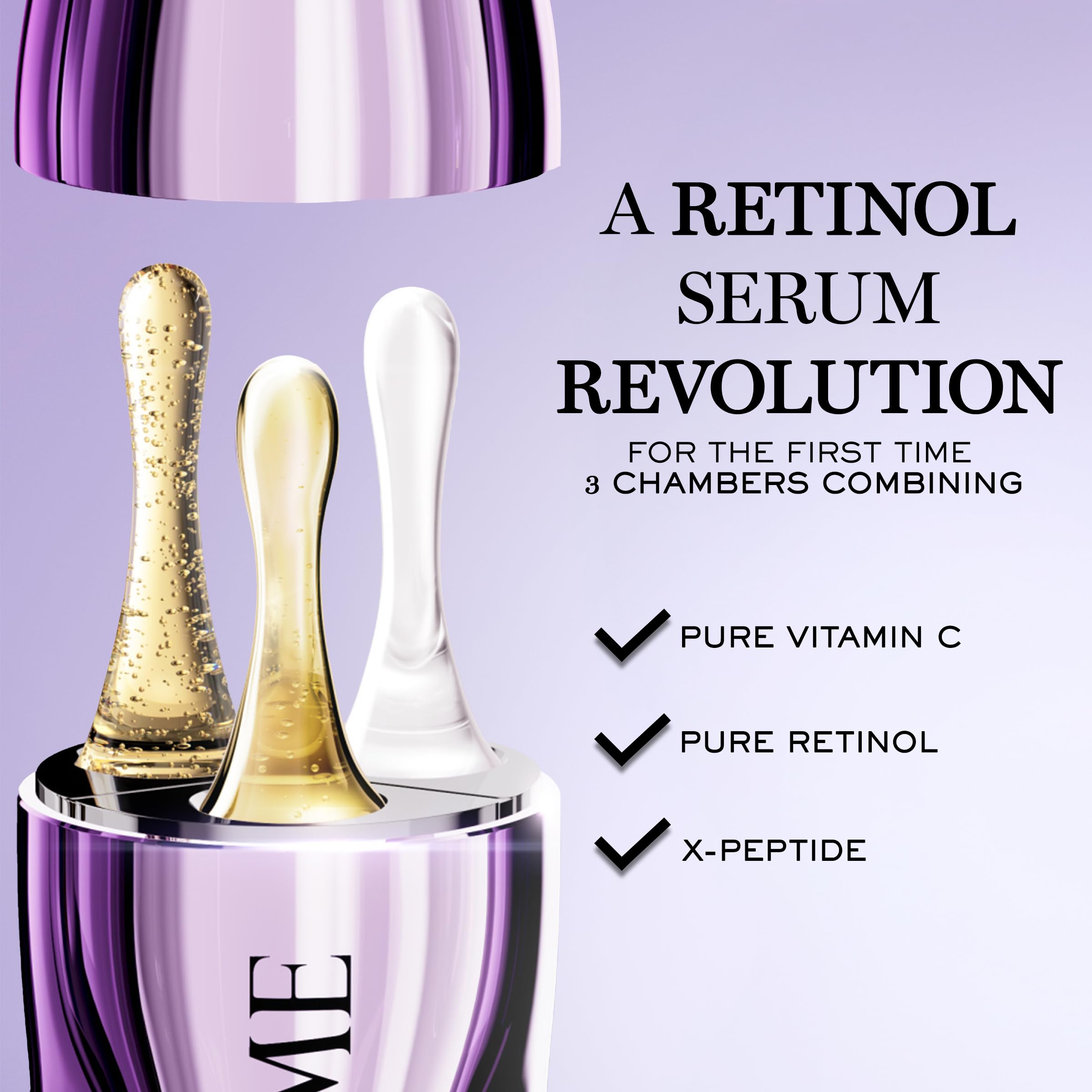 Lancôme Rénergie C.R.x creamy texture swatch showing smooth, quick-absorb application