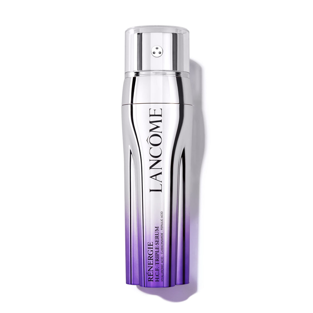 Lancôme Rénergie H.C.F. triple serum bottle close-up highlighting hydration boost.