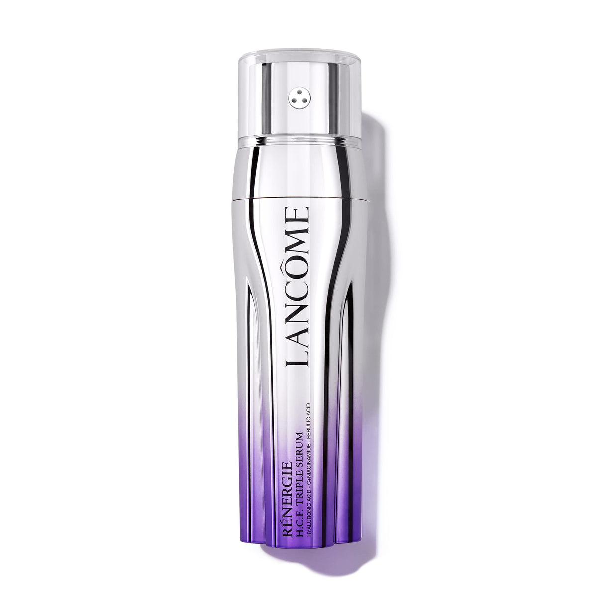 Lancôme Rénergie H.C.F. triple serum bottle close-up highlighting hydration boost.