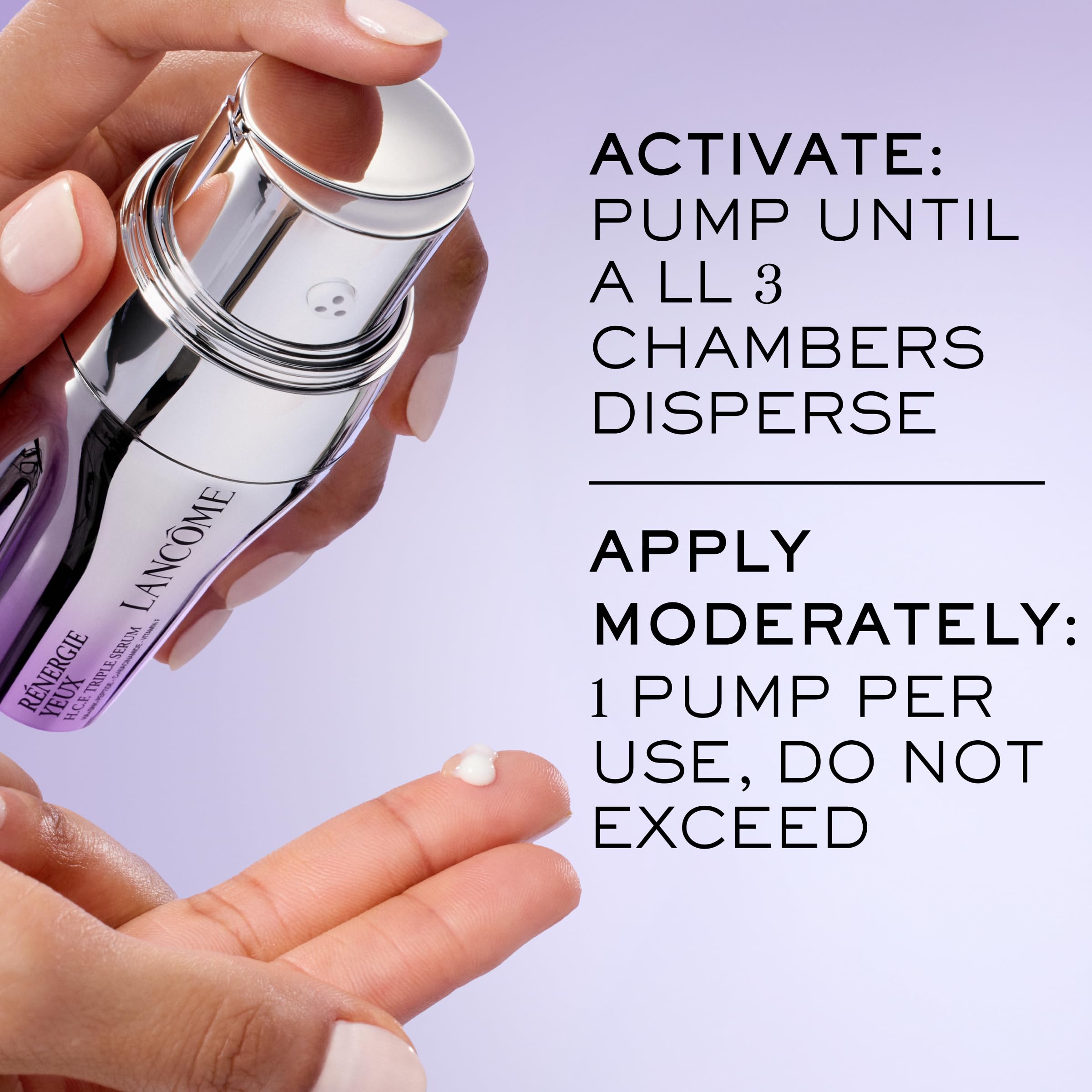 Lancôme Rénergie H.C.F. Triple Serum Eye before and after concept with brighter contour.