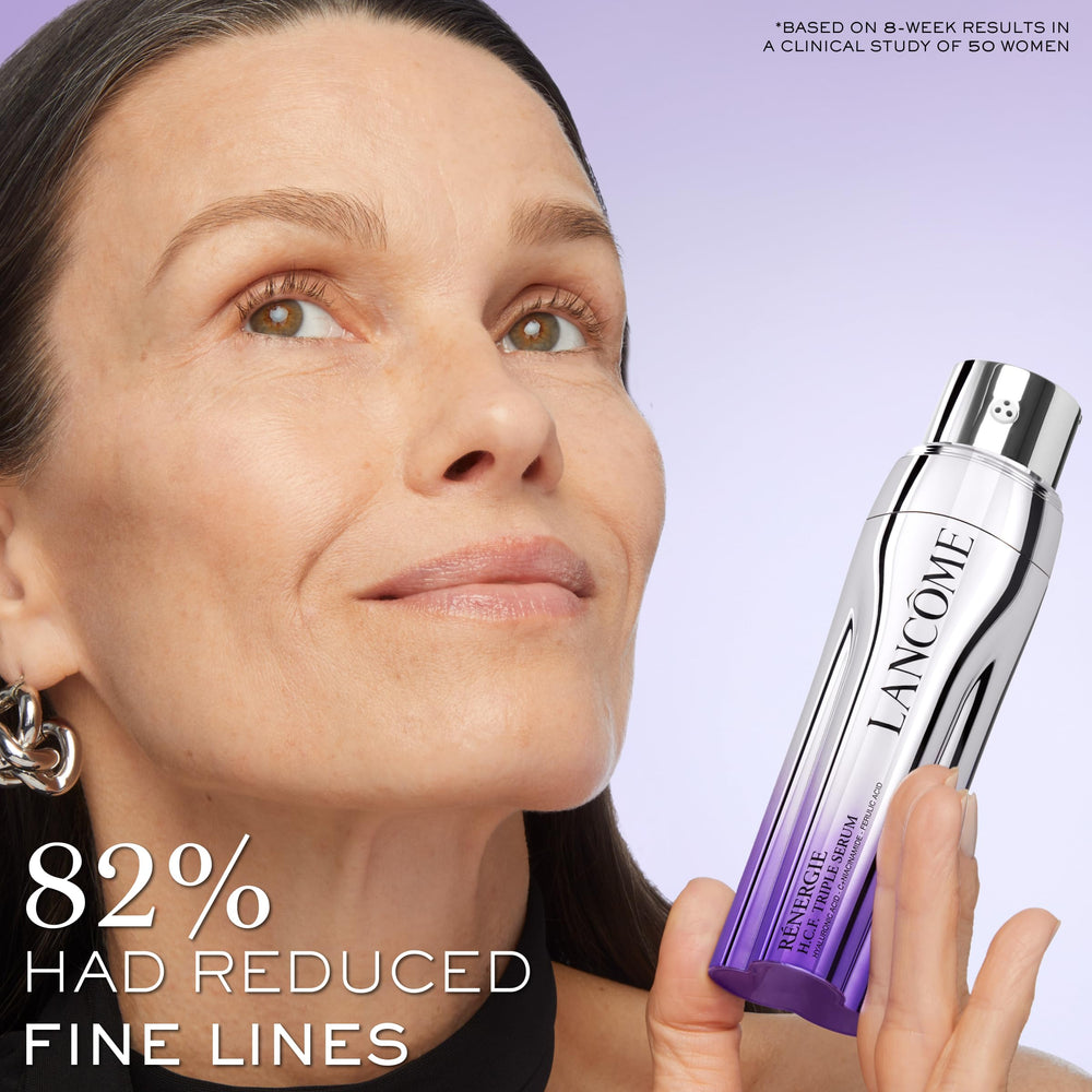 Lancôme Rénergie H.C.F. triple-chamber design detail emphasizes fresh potency with every pump.