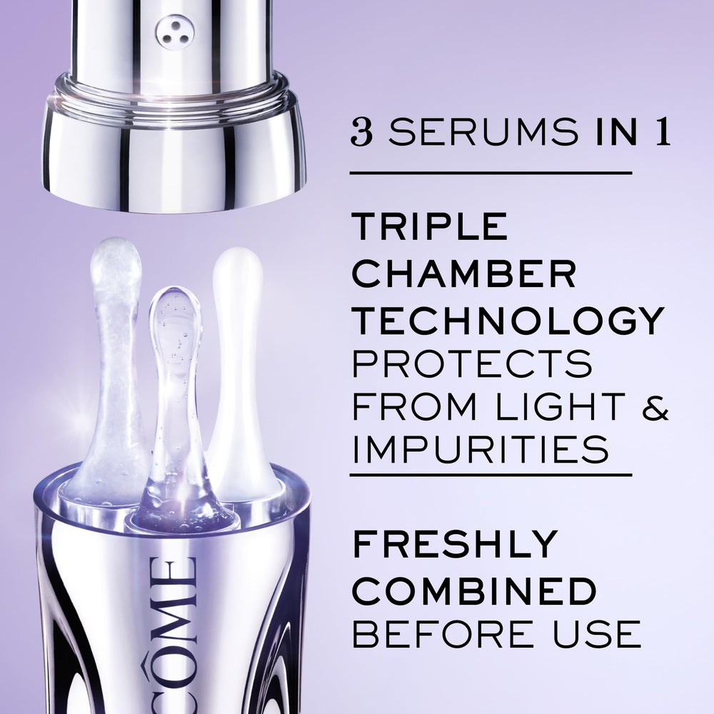 Lancôme Rénergie H.C.F. results concept image suggests smoother skin appearance.